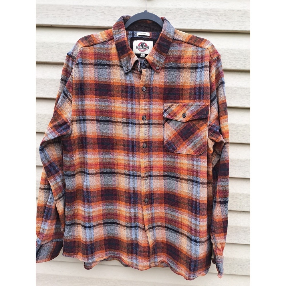 Field & Forest Men's Flannel Plaid‎ Button Down Cotton Long Sleeve Shirt XL